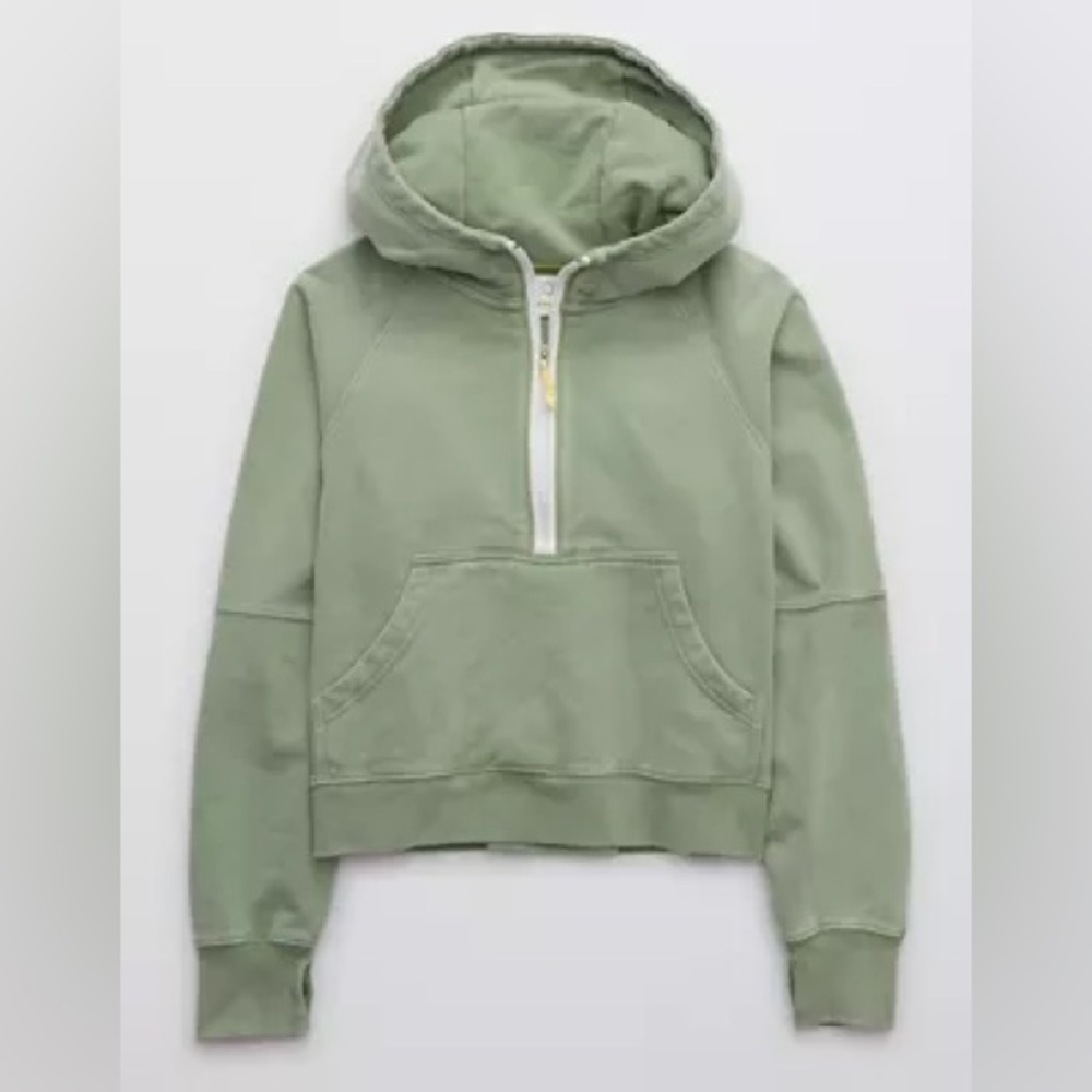 OFFLINE By Aerie Throw-Back Quarter Zip Sweatshirt